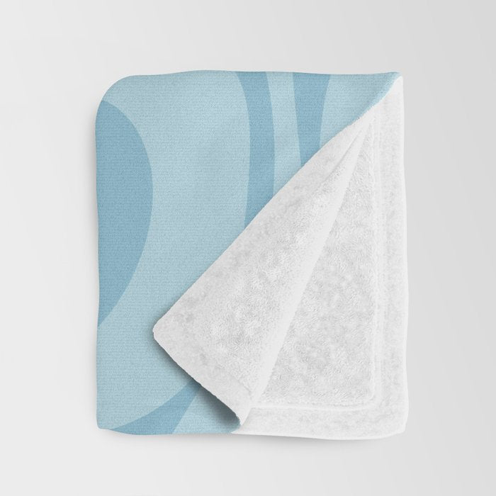 Light Aqua Blue Liquid Swirl Abstract Pattern Square Throw Blanket Gallery Image 3