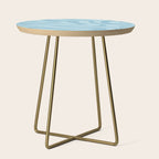Light Aqua Blue Liquid Swirl Abstract Pattern Square Side Table Gallery Image 1