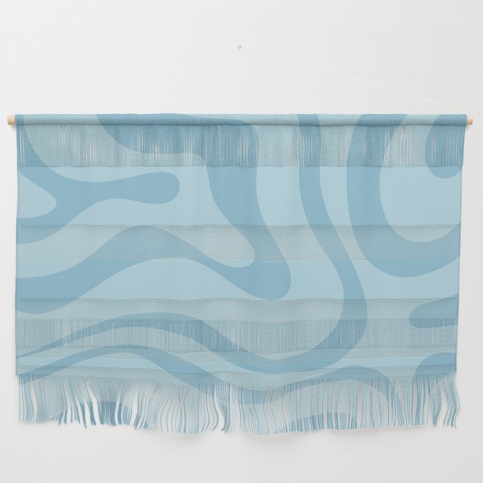 Light Aqua Blue Liquid Swirl Abstract Pattern Square Wall Hanging Gallery Image 1