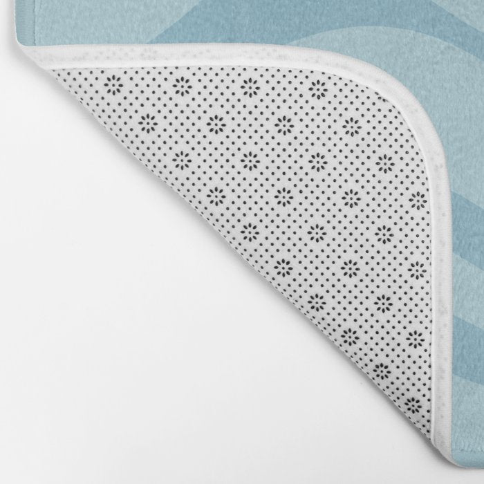 Light Aqua Blue Liquid Swirl Abstract Pattern Square Bath Mat Gallery Image 2