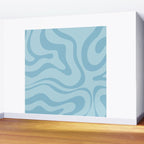 Light Aqua Blue Liquid Swirl Abstract Pattern Square Wall Mural Gallery Image 2