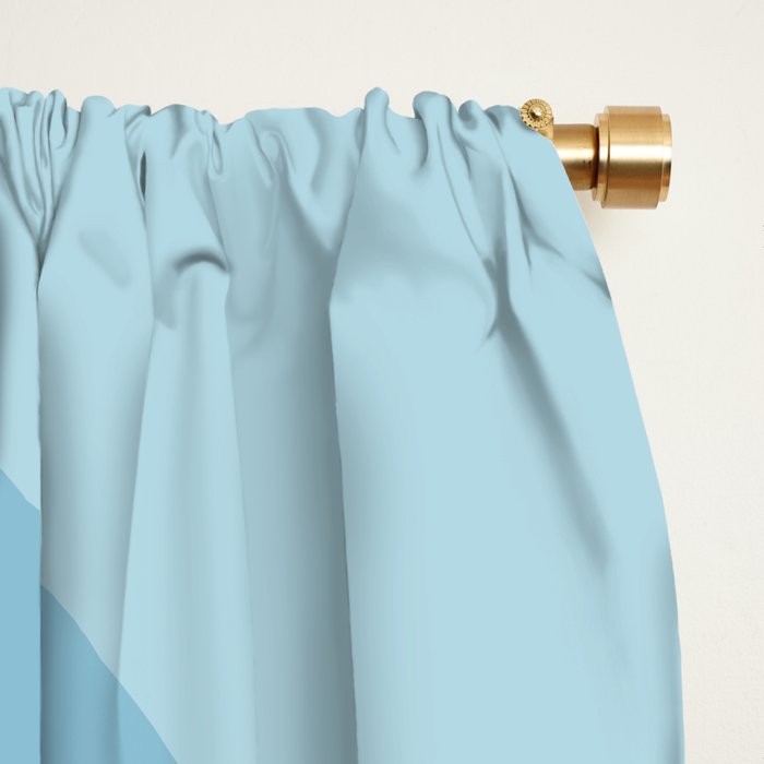 Light Aqua Blue Liquid Swirl Abstract Pattern Square Window Curtain Gallery Image 2