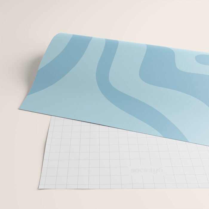 Light Aqua Blue Liquid Swirl Abstract Pattern Square Wrapping Paper Gallery Image 2