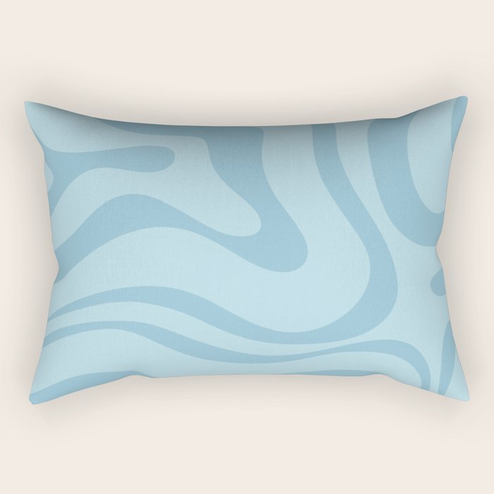 Light Aqua Blue Liquid Swirl Abstract Pattern Square Rectangular Pillow Gallery Image 2