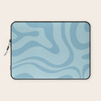 Light Aqua Blue Liquid Swirl Abstract Pattern Square Laptop Sleeve Gallery Image 1