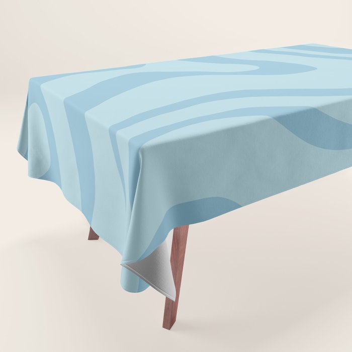 Light Aqua Blue Liquid Swirl Abstract Pattern Square Tablecloth Gallery Image 1