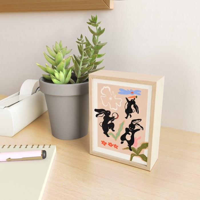 Here Comes The Rabbits Mini Art Print Gallery Image 2