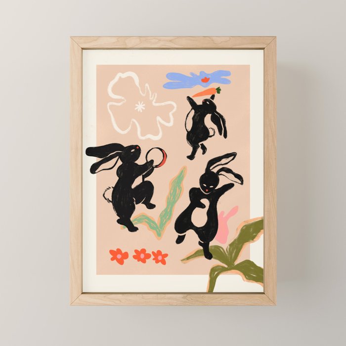Here Comes The Rabbits Mini Art Print Gallery Image 1