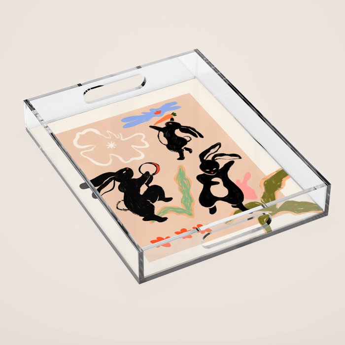 Here Comes The Rabbits Acrylic Tray Gallery Image 1