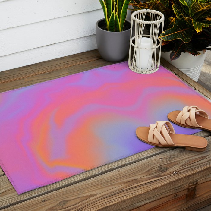 Modern crazy sunset  Outdoor Rug Gallery Image 2