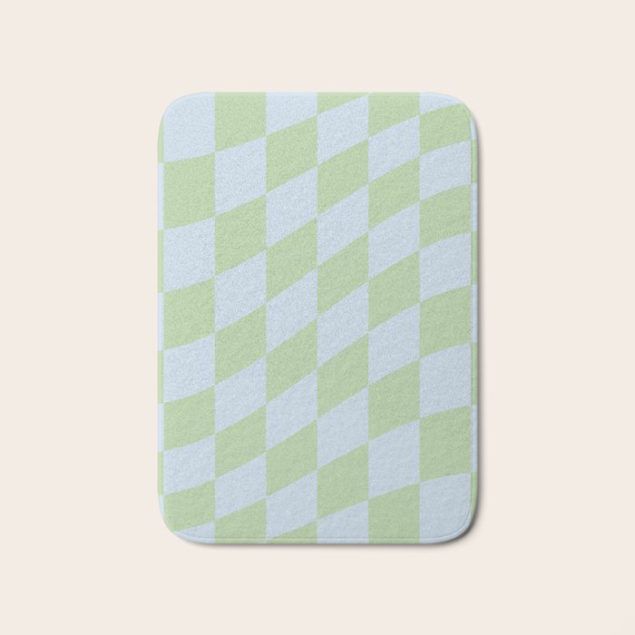 Wavy Soft Sky x Cool Pistachio Bath Mat Gallery Image 1
