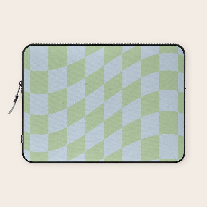 Wavy Soft Sky x Cool Pistachio Laptop Sleeve Gallery Image 1