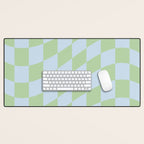 Wavy Soft Sky x Cool Pistachio Desk Mat Gallery Image 1