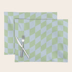 Wavy Soft Sky x Cool Pistachio Placemat Gallery Image 1