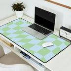 Wavy Soft Sky x Cool Pistachio Desk Mat Gallery Image 2