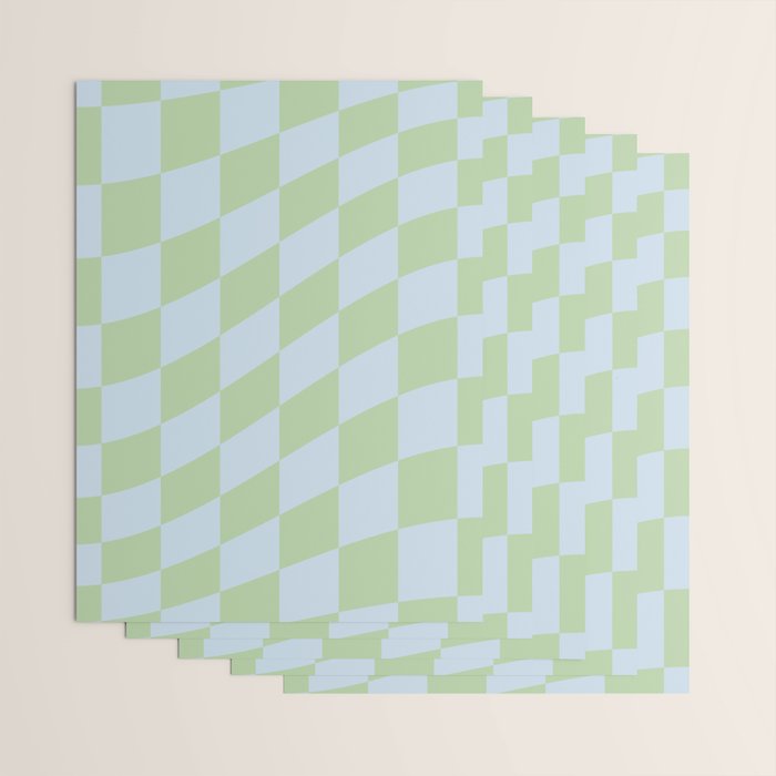 Wavy Soft Sky x Cool Pistachio Wrapping Paper Gallery Image 3