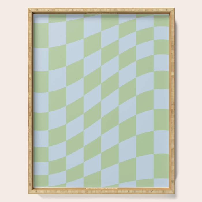 Wavy Soft Sky x Cool Pistachio Serving Tray Gallery Image 1
