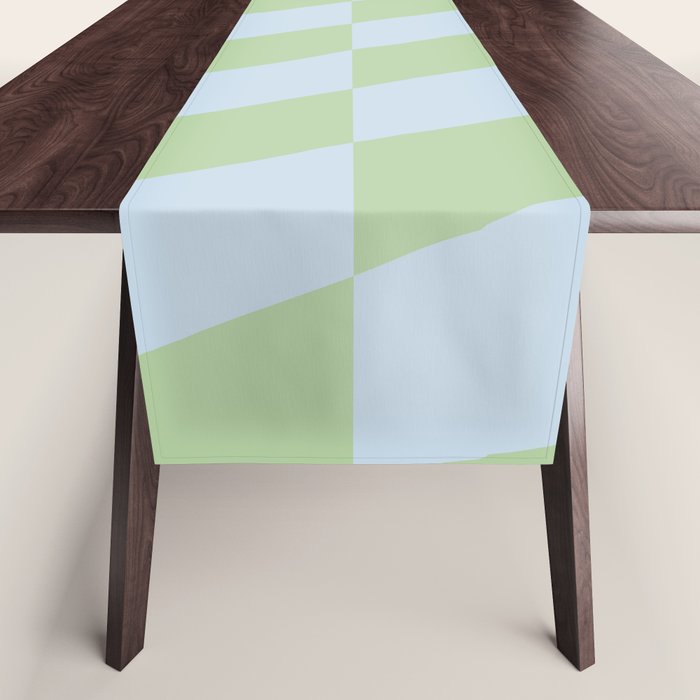 Wavy Soft Sky x Cool Pistachio Table Runner Gallery Image 1