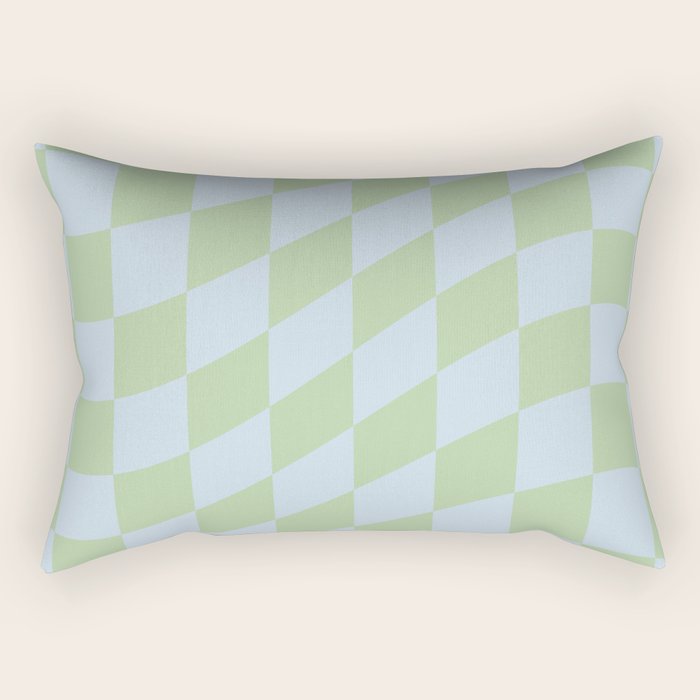 Wavy Soft Sky x Cool Pistachio Rectangular Pillow Gallery Image 2