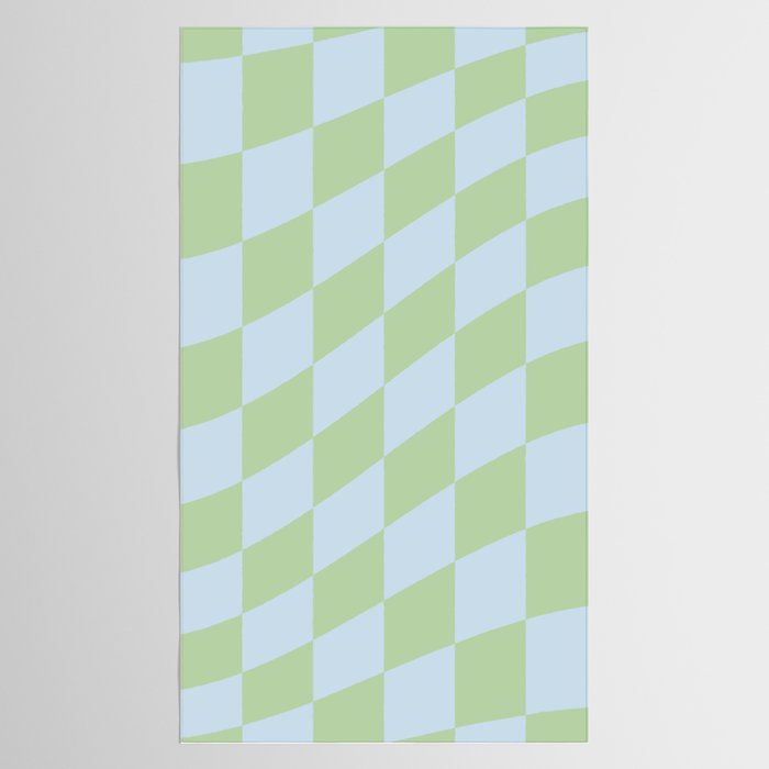 Wavy Soft Sky x Cool Pistachio Tablecloth Gallery Image 2