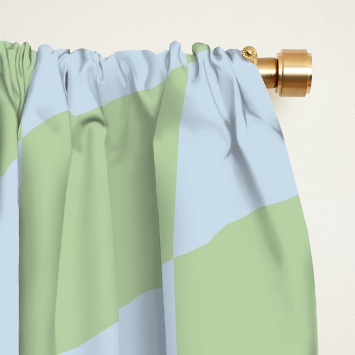 Wavy Soft Sky x Cool Pistachio Window Curtain Gallery Image 2