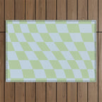 Wavy Soft Sky x Cool Pistachio Outdoor Rug Gallery Image 1
