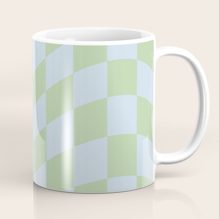 Wavy Soft Sky x Cool Pistachio Coffee Mug Gallery Image 1