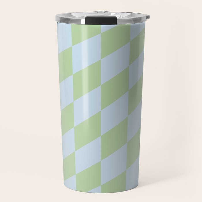 Wavy Soft Sky x Cool Pistachio Travel Mug Gallery Image 1