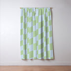 Wavy Soft Sky x Cool Pistachio Window Curtain Gallery Image 3