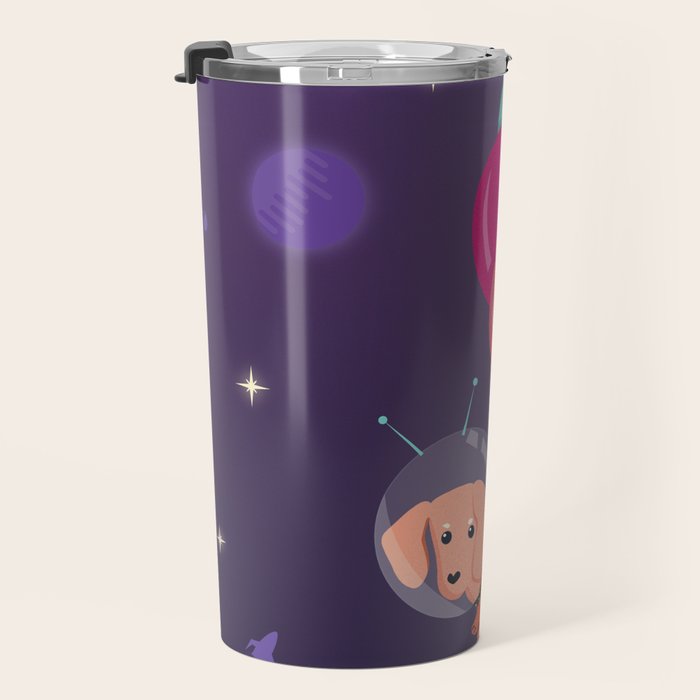 Galaxy Dog with balloons Travel Mug Gallery Image 3