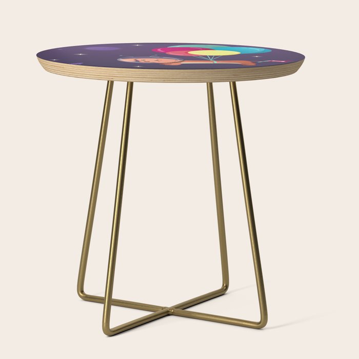 Galaxy Dog with balloons Side Table Gallery Image 1