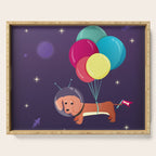 Galaxy Dog with balloons Serving Tray Gallery Image 1