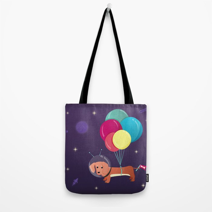Galaxy Dog with balloons Tote Bag Gallery Image 2