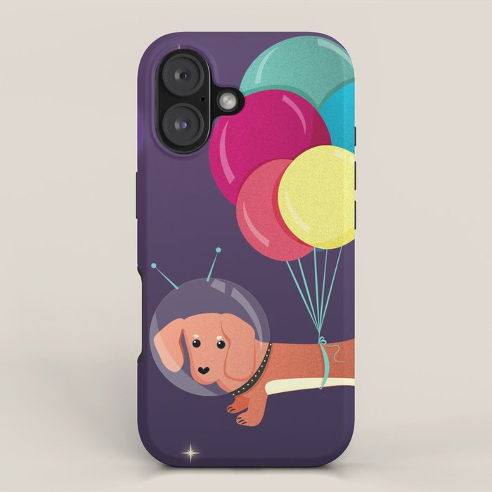 Galaxy Dog with balloons iPhone Case Gallery Image 1