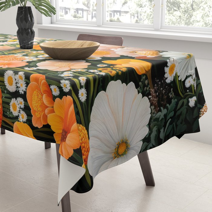 Botanical Art Maximalist Poster Dopamine Decor Japanese Painting Floral Art Flower Print Japandi Art Tablecloth Gallery Image 3