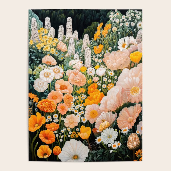 Botanical Art Maximalist Poster Dopamine Decor Japanese Painting Floral Art Flower Print Japandi Art Poster Gallery Image 4