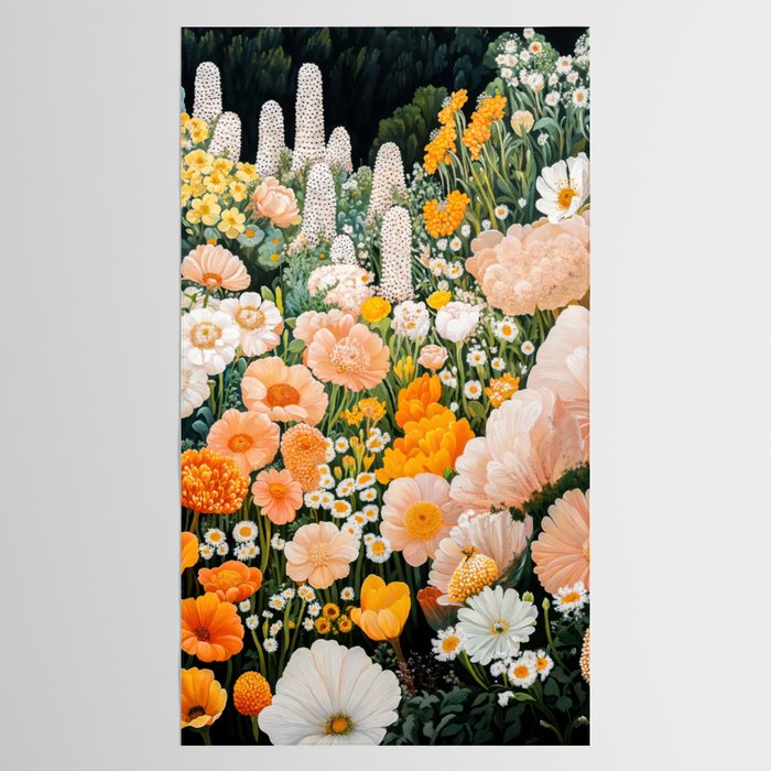 Botanical Art Maximalist Poster Dopamine Decor Japanese Painting Floral Art Flower Print Japandi Art Tablecloth Gallery Image 2
