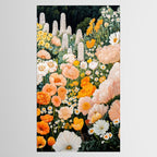 Botanical Art Maximalist Poster Dopamine Decor Japanese Painting Floral Art Flower Print Japandi Art Tablecloth Gallery Image 2