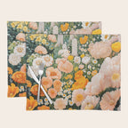 Botanical Art Maximalist Poster Dopamine Decor Japanese Painting Floral Art Flower Print Japandi Art Placemat Gallery Image 1