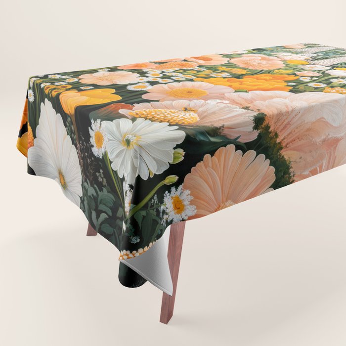 Botanical Art Maximalist Poster Dopamine Decor Japanese Painting Floral Art Flower Print Japandi Art Tablecloth Gallery Image 1