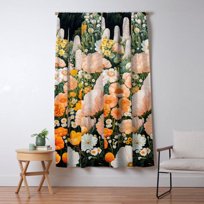 Botanical Art Maximalist Poster Dopamine Decor Japanese Painting Floral Art Flower Print Japandi Art Window Curtain Gallery Image 5