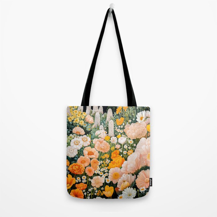 Botanical Art Maximalist Poster Dopamine Decor Japanese Painting Floral Art Flower Print Japandi Art Tote Bag Gallery Image 2