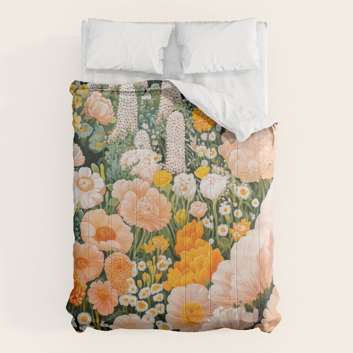 Botanical Art Maximalist Poster Dopamine Decor Japanese Painting Floral Art Flower Print Japandi Art Comforter Gallery Image 6