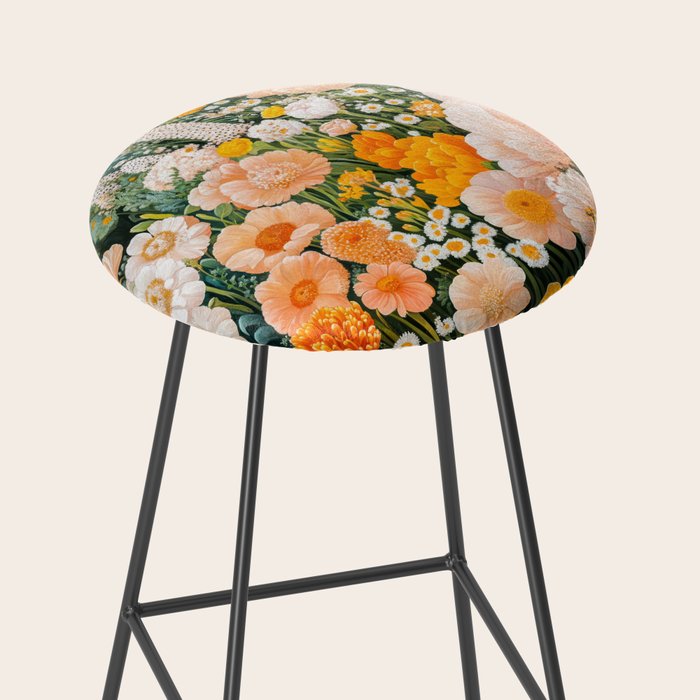 Botanical Art Maximalist Poster Dopamine Decor Japanese Painting Floral Art Flower Print Japandi Art Stool Gallery Image 2