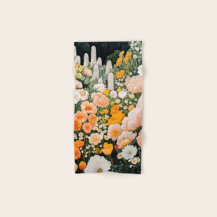 Botanical Art Maximalist Poster Dopamine Decor Japanese Painting Floral Art Flower Print Japandi Art Bath Towel Gallery Image 1