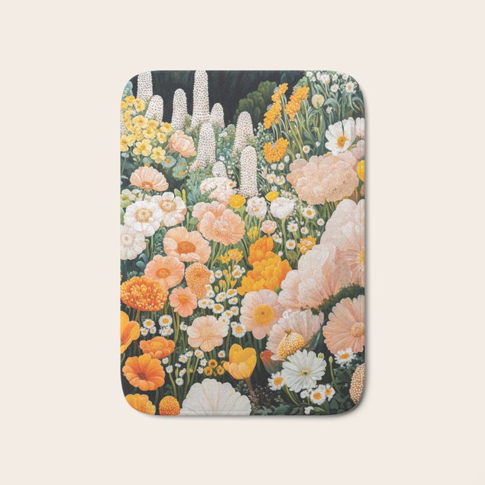 Botanical Art Maximalist Poster Dopamine Decor Japanese Painting Floral Art Flower Print Japandi Art Bath Mat Gallery Image 1
