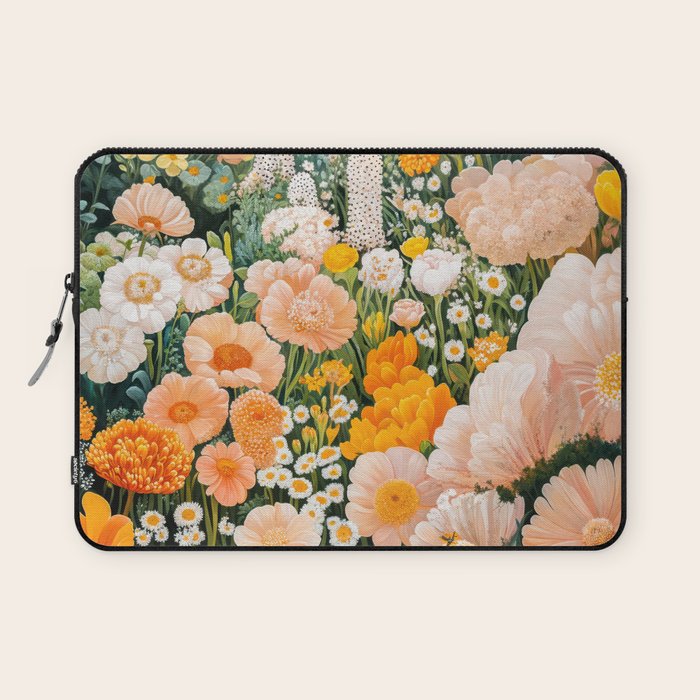 Botanical Art Maximalist Poster Dopamine Decor Japanese Painting Floral Art Flower Print Japandi Art Laptop Sleeve Gallery Image 1