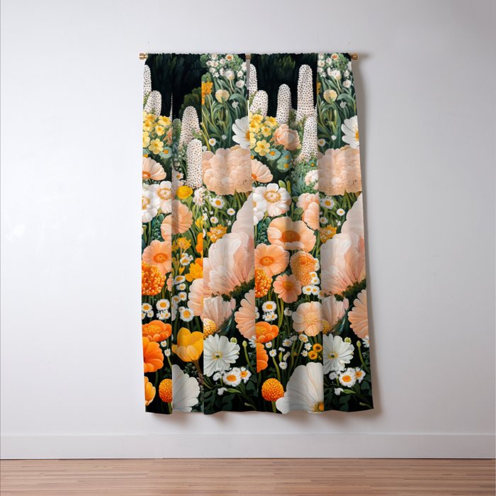Botanical Art Maximalist Poster Dopamine Decor Japanese Painting Floral Art Flower Print Japandi Art Window Curtain Gallery Image 3