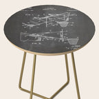 Basketball Patent - Basketball Player Coach Team Art - Black Chalkboard Side Table Gallery Image 2