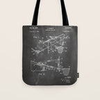 Basketball Patent - Basketball Player Coach Team Art - Black Chalkboard Tote Bag Gallery Image 1
